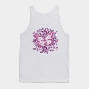 Flower Butterfly Mandala Tank Top